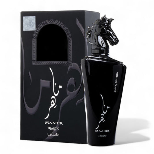 Maahir Black by Lattafa Eau de Parfum for Men 3.4 oz